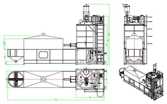 Otomatik Mavi / Yeşil EPS EPU Köpükleyici Ön Genişletici Makinesi Çin'den Sıvı Kuru Yatakla